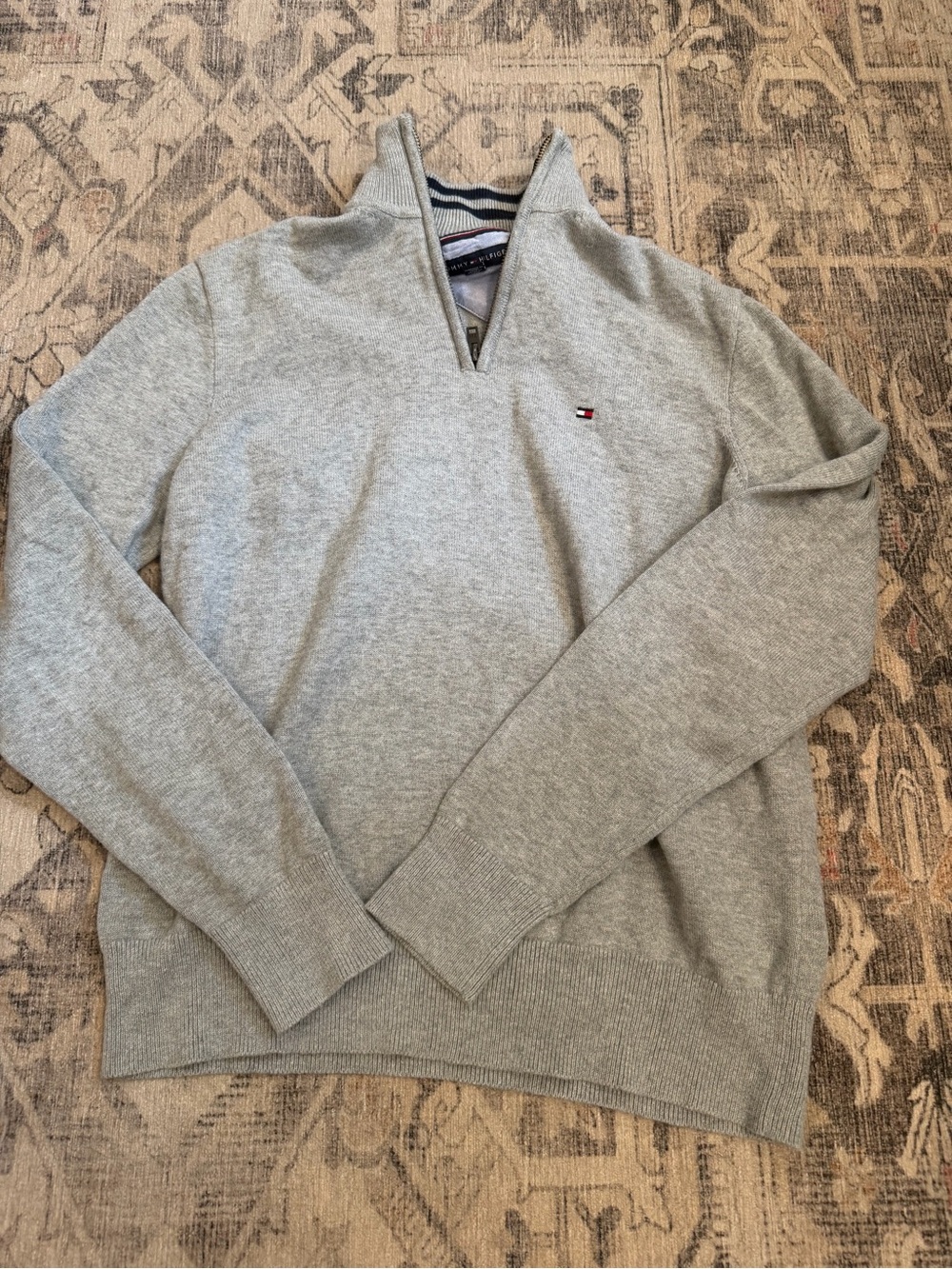 Tommy Hilfiger Light Gray Half-Zip Sweater